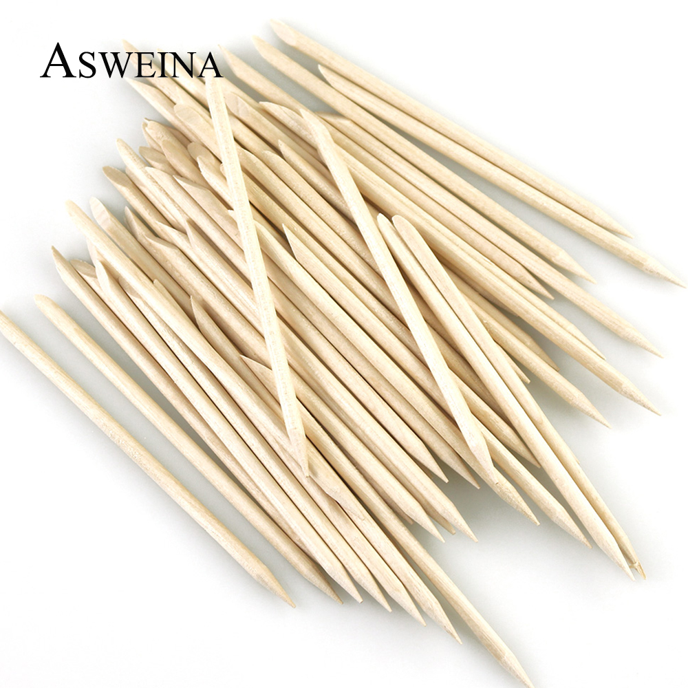 Skincare Skin 1004 - 100/50/10 pcs Cuticle Pusher Wooden Orange