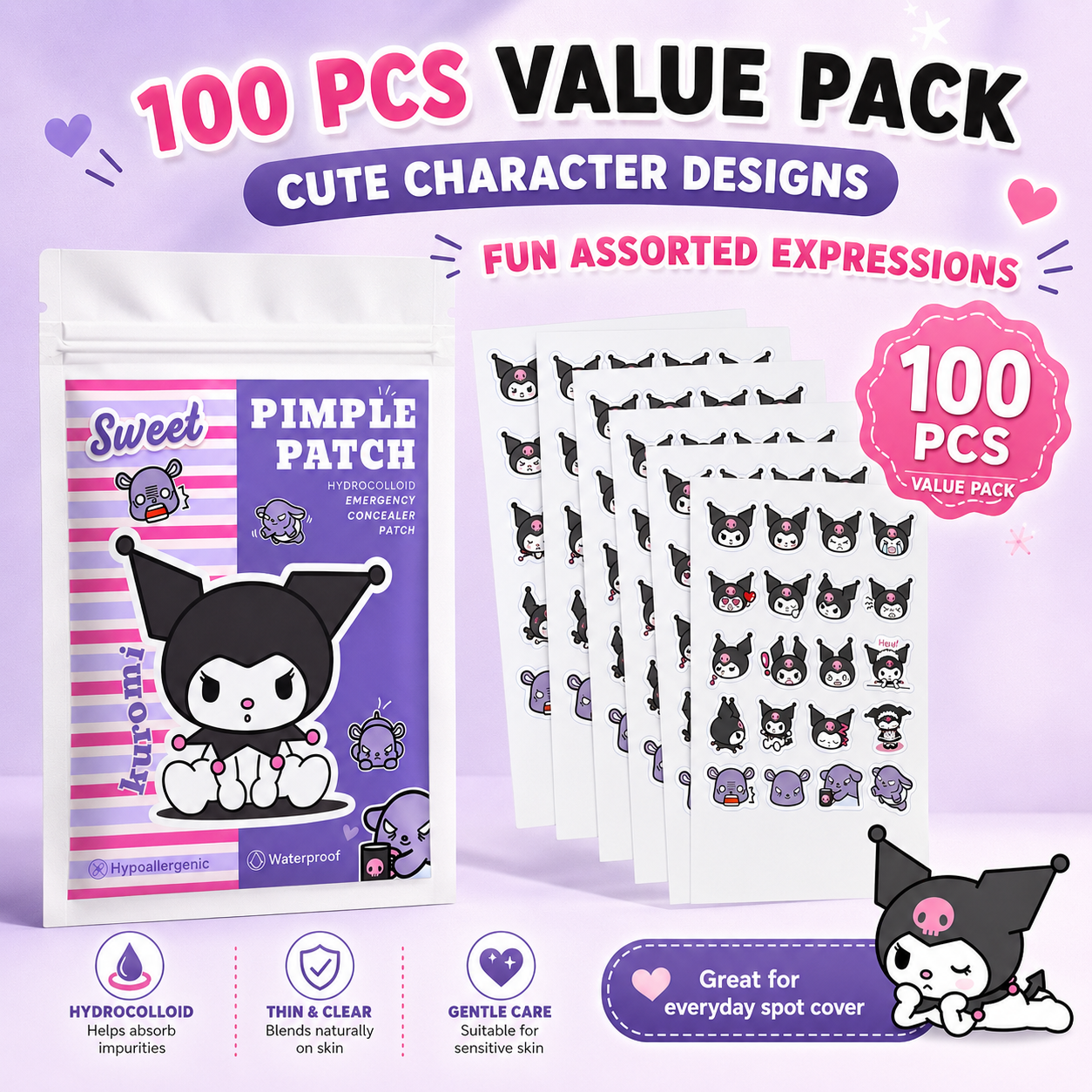 Skincare The Originote - Hello Kitty Cute Pimple Patches, 100pcs