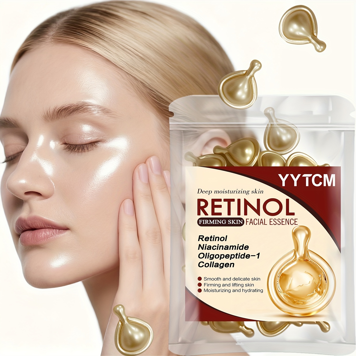 Niacinamide Brightening Serum - Retinol Firming Facial Moisturizing Essence Capsules,