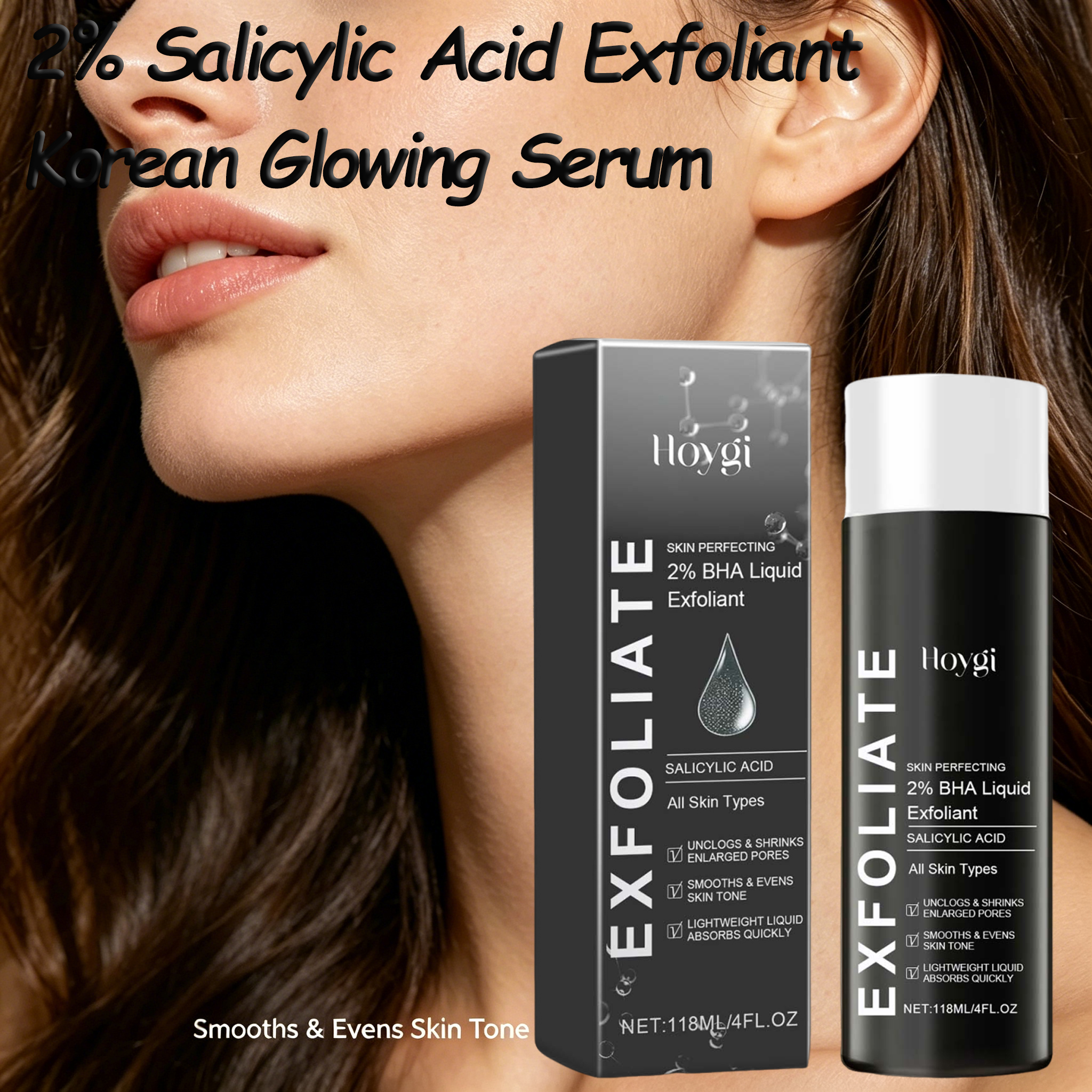 Lactic Acid Toner - 2% Salicylic Acid Liquid Exfoliant Pore