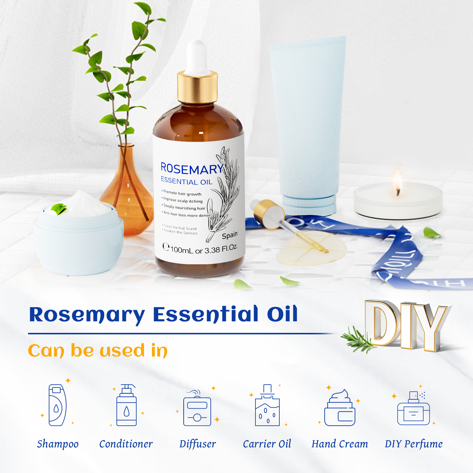 HIQILI 100% Pure Rosemary Esse - Skincare Skin 1004 recensie en prijs