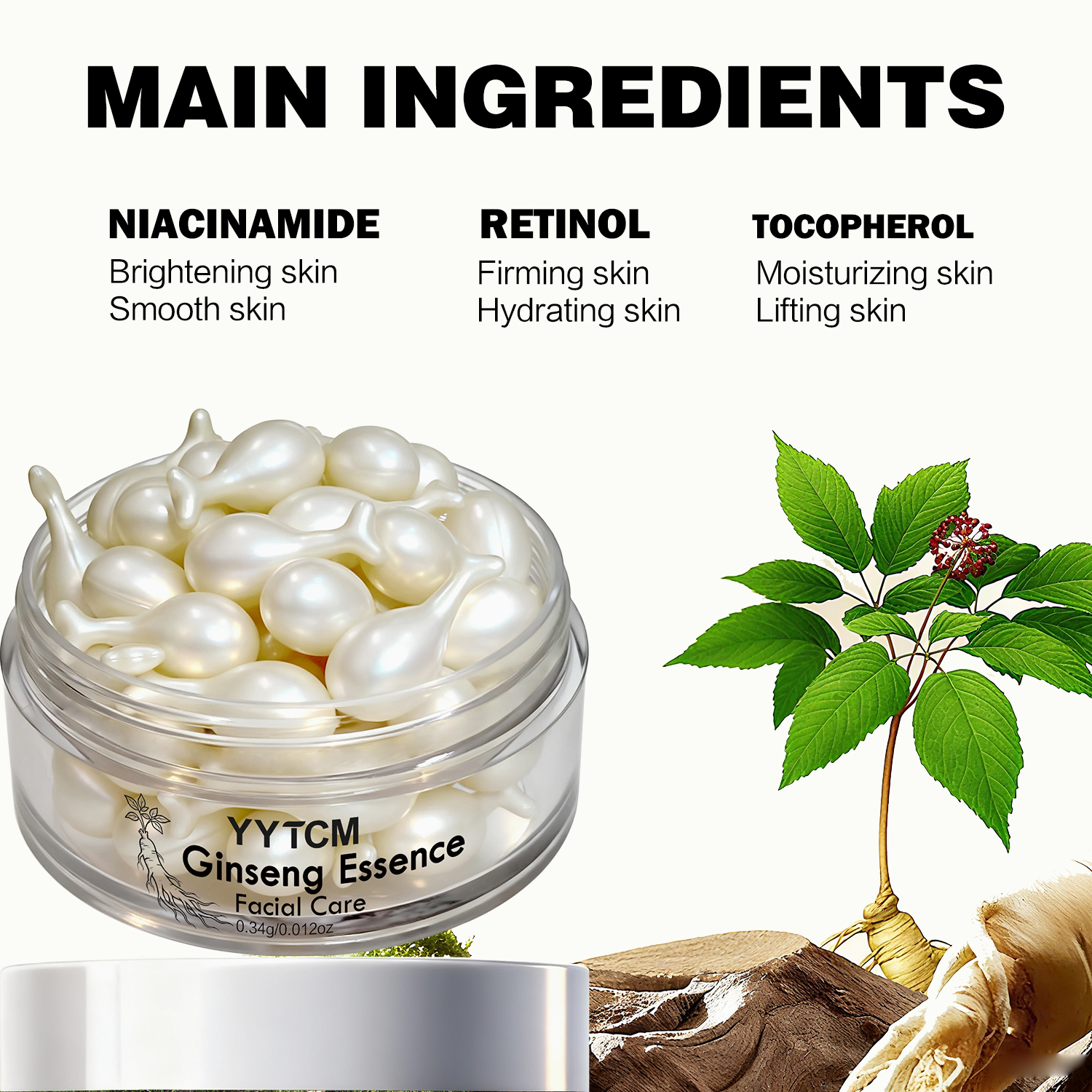 Ginseng Essence Capsules, Mois - Retinol Vitamin A Cream recensie en prijs