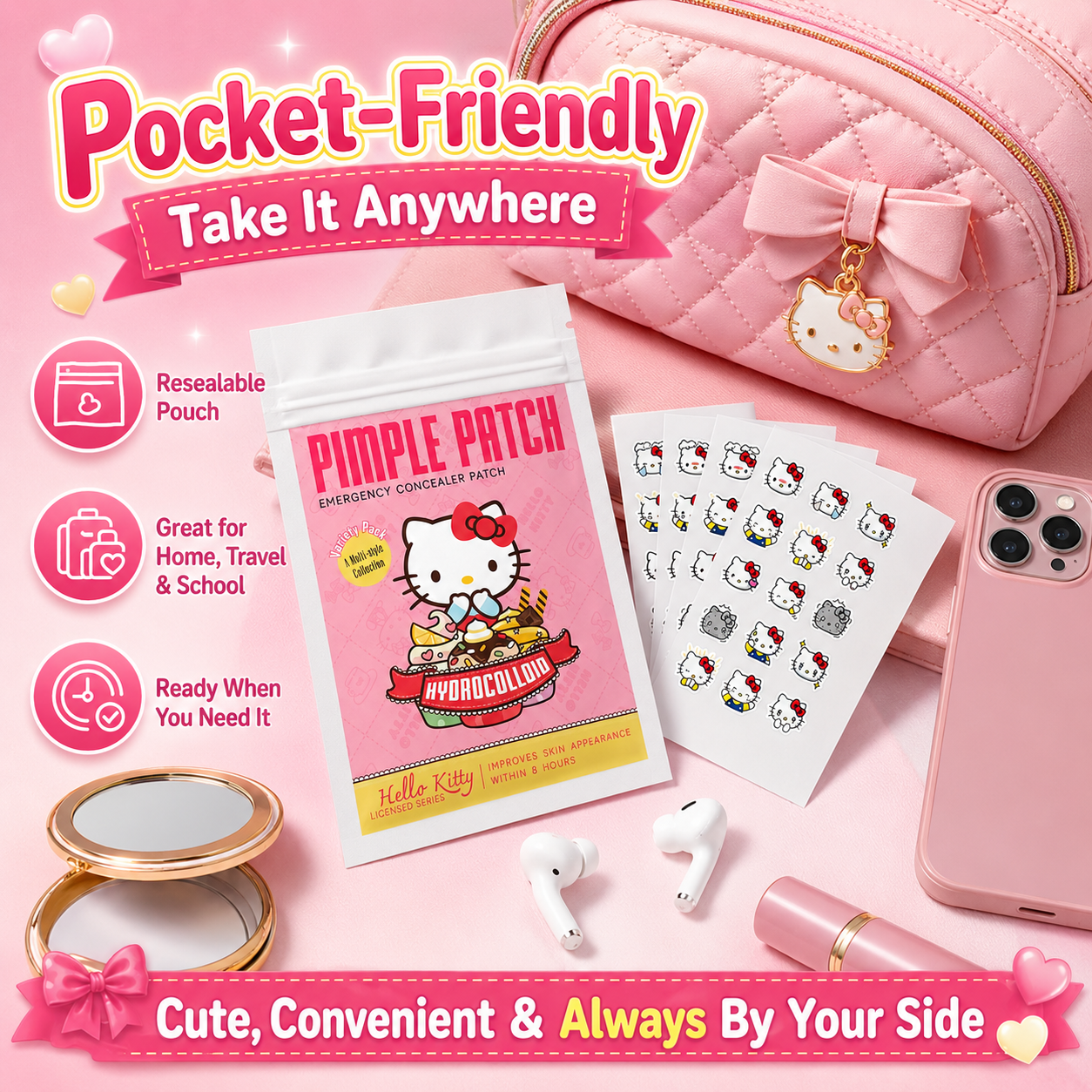 100PCS hello kitty Acne patche - Skincare The Originote recensie en prijs